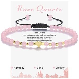 Rose Quartz - Natural Stone Beaded Bracelet